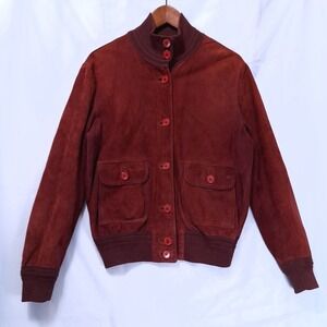 Vtg Etienne‎ Aigner Burgundy Suede Jacket Women M Retro 70s Classic Chic Coat